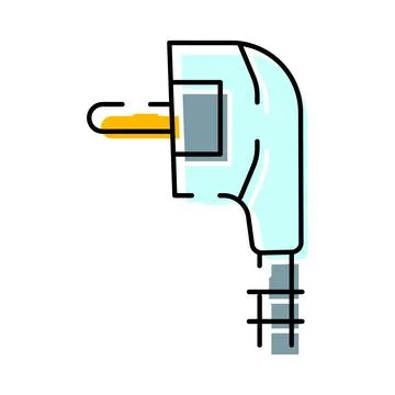 Electric power cable with plug connector icon Stock Illustration