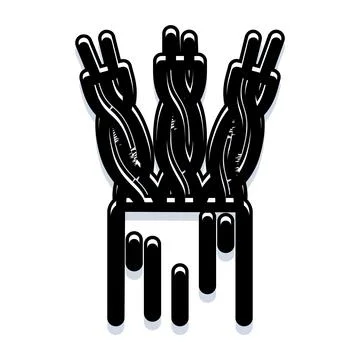 Electric power cables connecting to a socket icon Stock Illustration