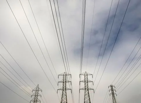 Electric power clouds Stock Photos