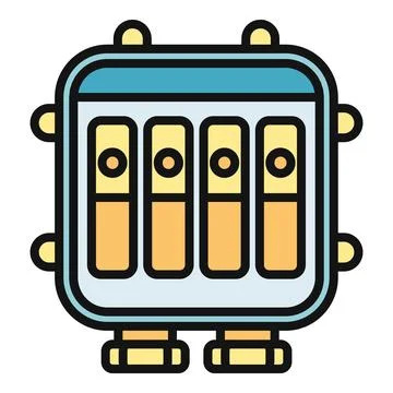 Electric power distribution control box icon Stock Illustration