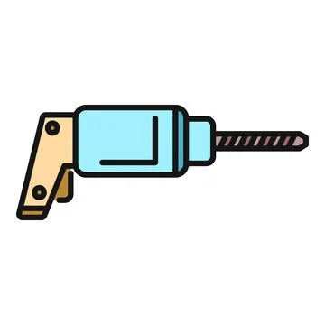 Electric power drill line drawing icon concept Stock Illustration
