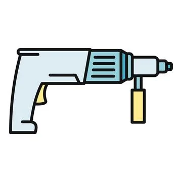 Electric power drill tool for construction and repair Stock Illustration