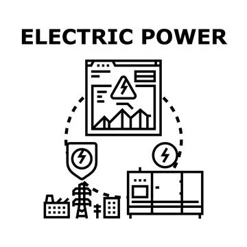 Electric power generation distribution management concept Stock Illustration