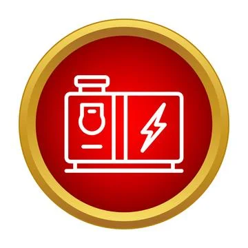 Electric power generator producing backup energy icon Illustrazione stock