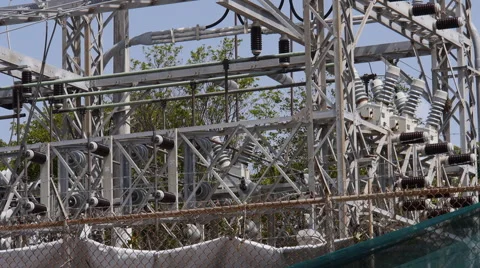 ELECTRIC POWER GRID sub station Stock Footage 51230319