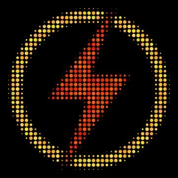 Electric Power Halftone Icon Ilustração Stock