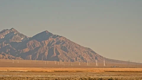Electric power infrastructure in remote desert Stockbeeldmateriaal 326236211