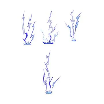 Electric power lightning striking ground energy effect Stock Illustration