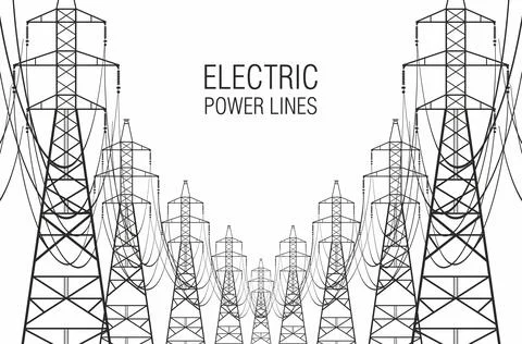 Electric power lines Stock Illustration