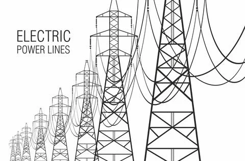 Electric power lines Stock Illustration