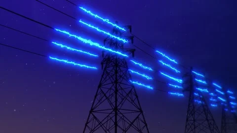 Electric Power Lines Loop Ver 02 Stock Footage 266959123