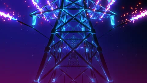 Electric Power Lines Loop Ver 04 Stock Footage 267157990