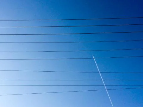 Electric power lines Stock Photos