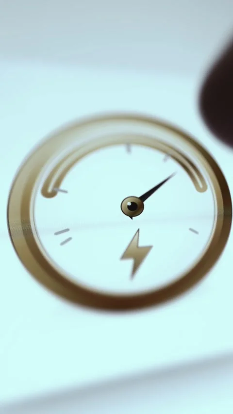 Electric Power Load Gauge with Interactive Energy Meter Stock Footage 340560813