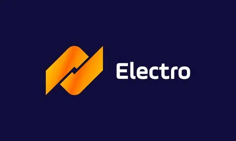 Electric power logo vector minimalist concept lightning voltage energy bolt.. Stock Illustration