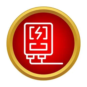 Electric power meter box icon simple style Illustrazione stock