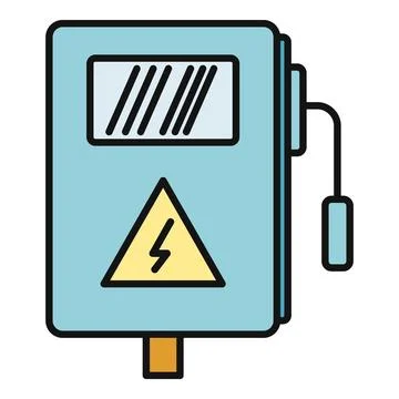 Electric power meter with high voltage warning icon Stock Illustration