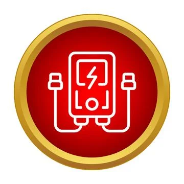 Electric power meter icon measuring energy voltage Stock Illustration