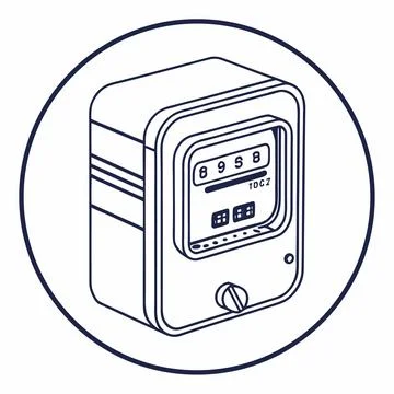 Electric Power Meter Vector Illustration for Utility Services Stock Illustration