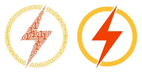 Electric Power Mosaic of Binary Digits Stockillustratie