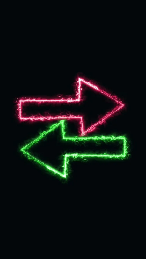 Electric power neon arrows vertical video. Pink and green dynamic flow for .. Stock Footage 321628570