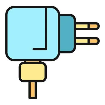 Electric power plug adapter connecting with cable Stock Illustration