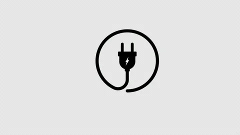 Electric Power plug with cable concept icon animation with alpha channel Stock Footage 277180480