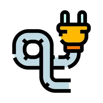 Electric power plug cable providing energy connection Ilustração Stock