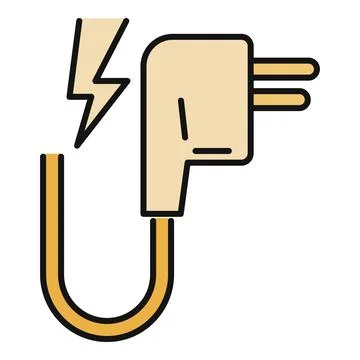 Electric power plug connecting energy cable charging device Stock Illustration