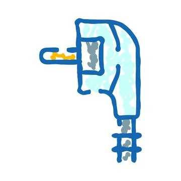 Electric power plug connecting to wall socket doodle Stock Illustration
