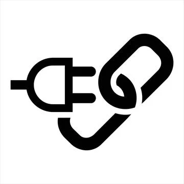 Electric power plug connection link conceptual icon 8K ultra quality Stock Illustration