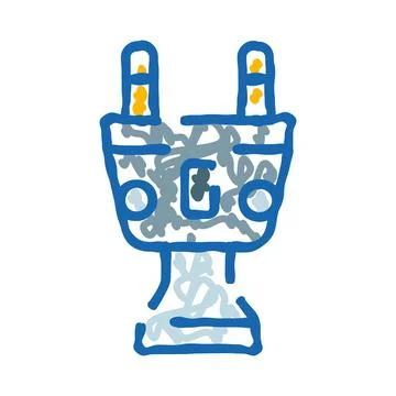 Electric power plug energy connection doodle icon Stock Illustration