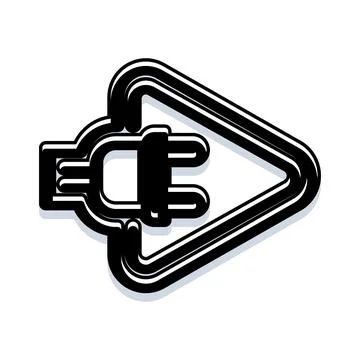 Electric power plug forming play button symbol Stock Illustration