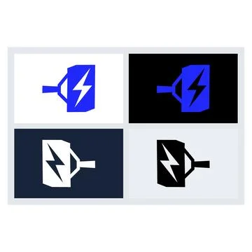 Electric Power Plug Logo Icon Vector Set Stockillustratie