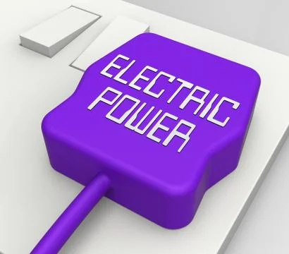 Electric Power Plug Shows Electrical Energy 3d Rendering Stock Illustration