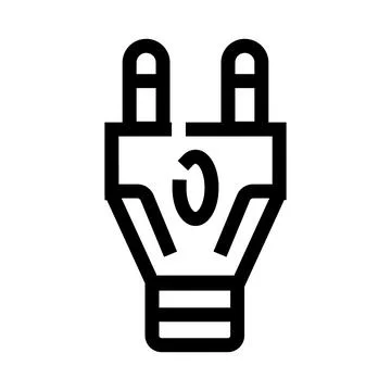 Electric power plug universal outline icon concept Stock Illustration