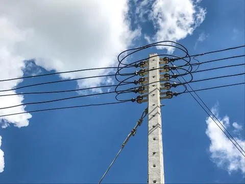 Electric power pole. Stock Photos