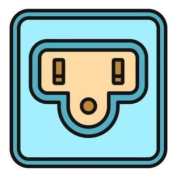 Electric power socket icon providing wall energy supply Stock Illustration