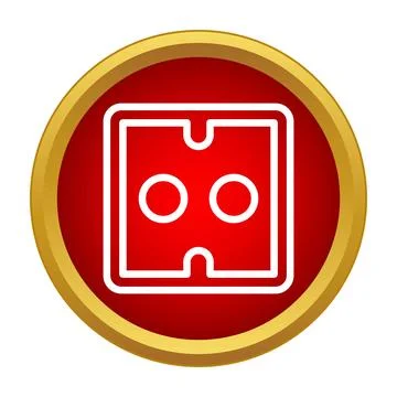 Electric power socket icon on red button 스톡 일러스트