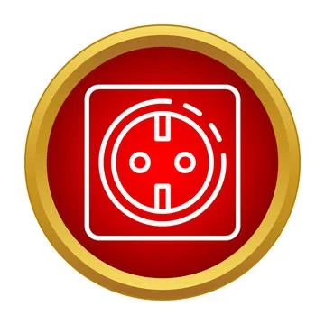 Electric power socket outline icon showing energy supply Stock Illustration