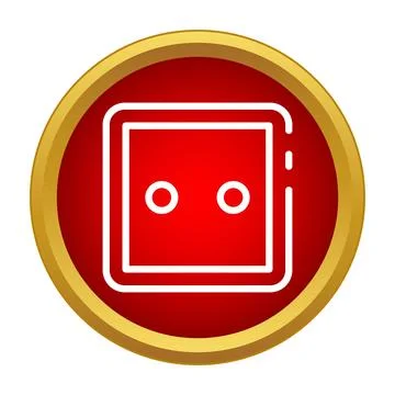 Electric power socket outline icon in red circle Stock Illustration