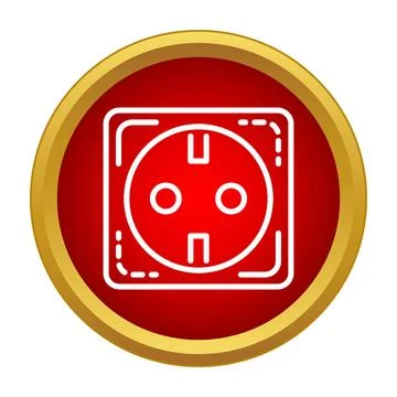 Electric power socket outline on a red background Stock Illustration