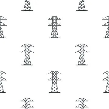 Electric power station pattern seamless Illustrazione stock