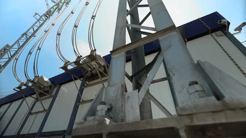 Electric Power Station. Power Lines Stock Footage 89149655