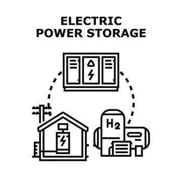 Electric power storage concept generating alternative energy Stock Illustration