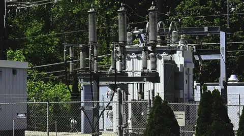 Electric power substation Stock Footage 11017205