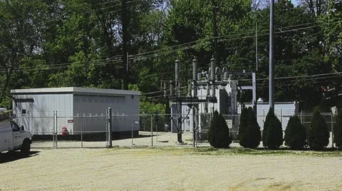 Electric power substation Stock Footage 11017323