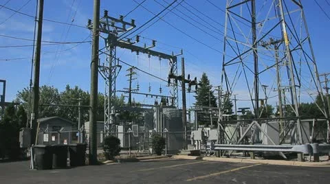 Electric power substation Stock Footage 11514453