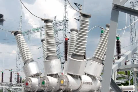 Electric power substation Foto stock