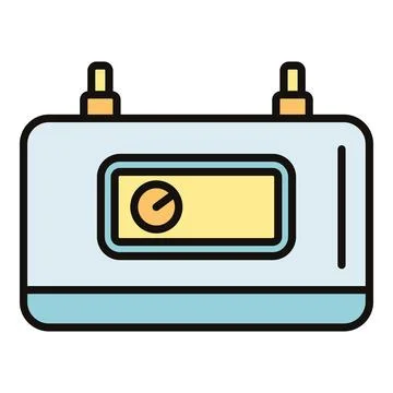 Electric power supply unit generating energy icon Stock Illustration